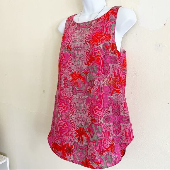 CABI Style #127 Jubilee Red Paisley Print Tank Top, S - Picture 4 of 12